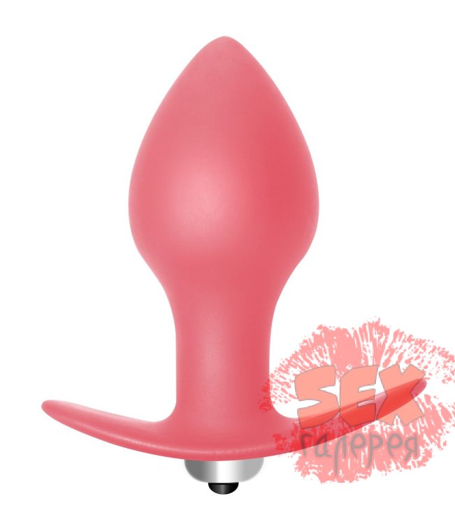 Розовая анальная пробка с вибрацией Bulb Anal Plug - 10 см.