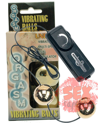 Вагинальные шарики с вибратором золотого цвета ORGASM VIBRATING BALL