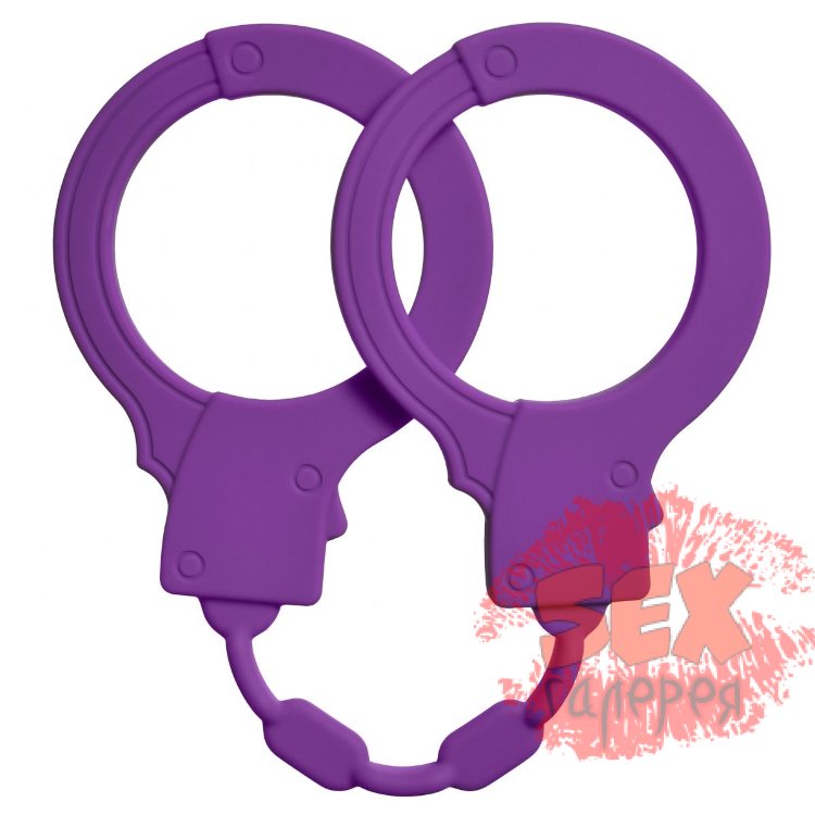 Фиолетовые силиконовые наручники Stretchy Cuffs Purple