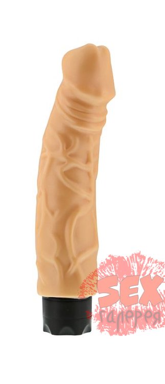Телесный вибратор-реалистик с богатым рельефом поверхности PEARL SHINE 9 VIBRATOR - 22,8 см.