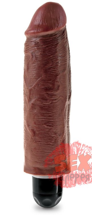Коричневый вибратор-реалистик 6  Vibrating Stiffy - 17,8 см.