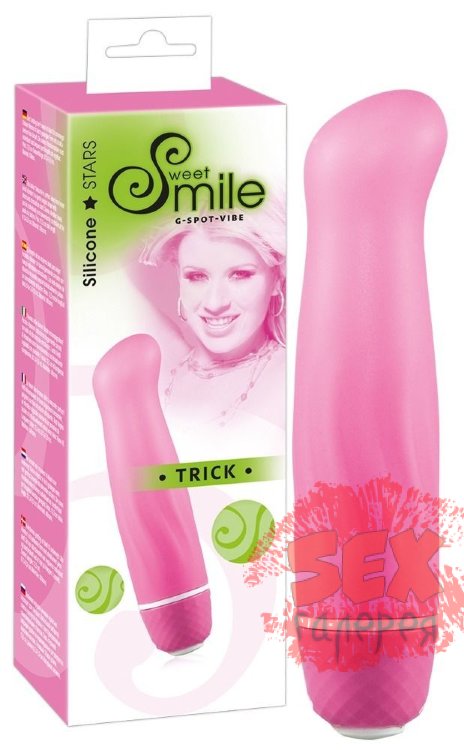 Розовый вибратор Smile Mini Trick G - 12,5 см.