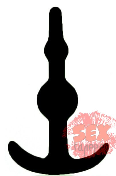Чёрная анальная втулка SMILING SILICONE BUTT PLUG BLACK - 8,9 см.
