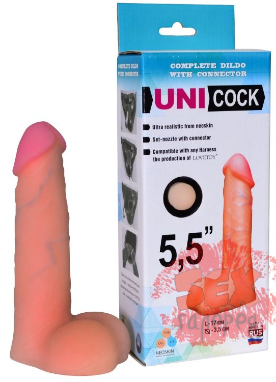 Фаллическая насадка Харнесс UNICOCK 5,5  - 17 см.