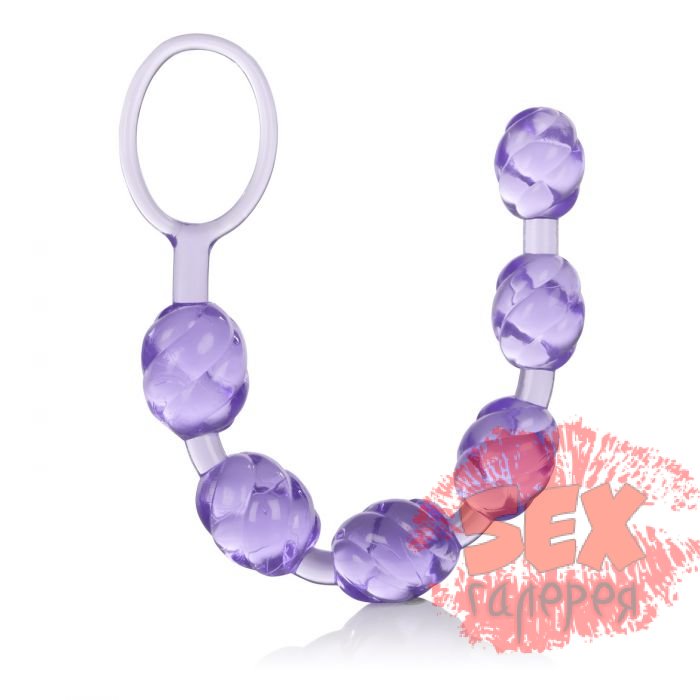 Фиолетовая анальная цепочка Swirl Pleasure Beads - 20 см.