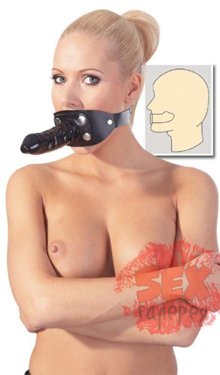 Кожаный кляп с фаллосом ZADO Leather Gag