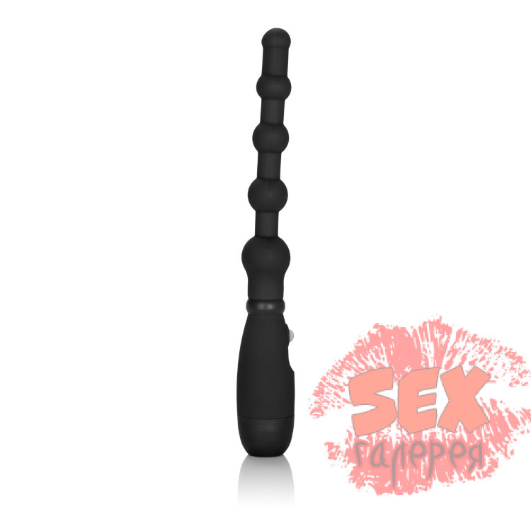 Черная анальная цепочка с вибрацией Booty Call Booty Flexer - 14,5 см.