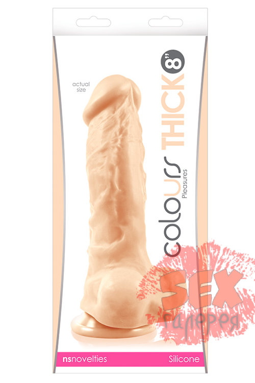 Большой фаллоимитатор Colours Pleasures Thick 8  Dildo - 23,8 см.