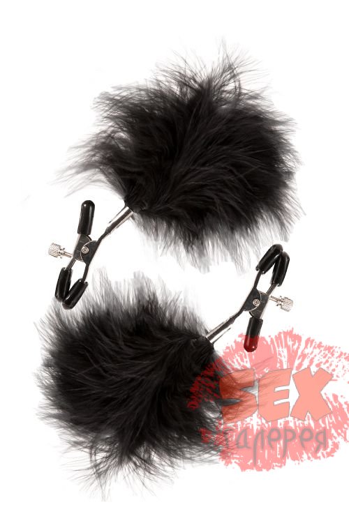 Зажимы для сосков с пухом FEATHERED NIPPLE CLAMPS