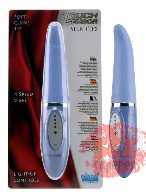 Фиолетовый вибромассажёр Touch Sensor Silk Tip - 20 см.