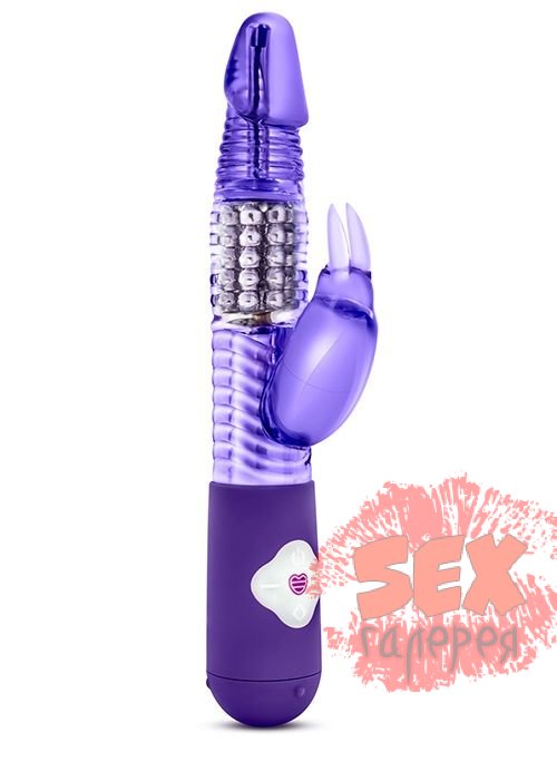 Фиолетовый вибратор с клиторальной стимуляцией Luxe Rabbit - 26 см.