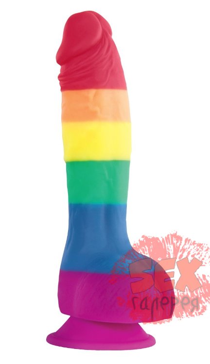 Радужный фаллоимитатор Pride Edition 6 Dildo - 21 см.