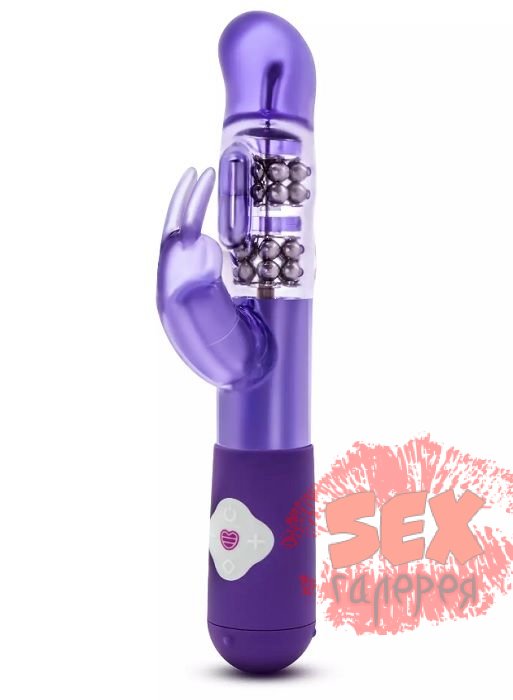 Фиолетовый вибратор с клиторальной стимуляцией G Rabbit - 26 см.
