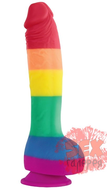 Радужный фаллоимитатор Pride Edition 8 Dildo - 25,4 см.