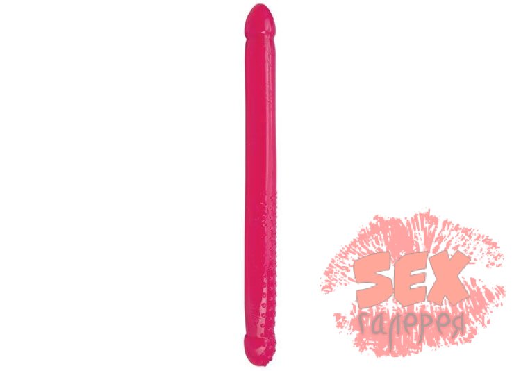 Розовый двусторонний фаллоимитатор Sex Please! 16 Double Pleasure Dong - 40 см.