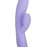 Фиолетовый вибратор с клиторальной стимуляцией Cecilia - 18,7 см.