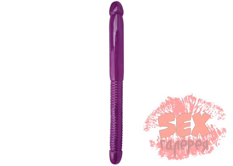 Фиолетовый двусторонний фаллоимитатор Sex Please! 16 Double Duty Dong - 40 см.