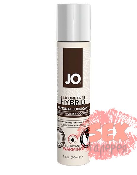Водно-масляный лубрикант с разогревающим эффектом JO Silicone Free Hybrid Lubricant WARMING  - 30 мл.