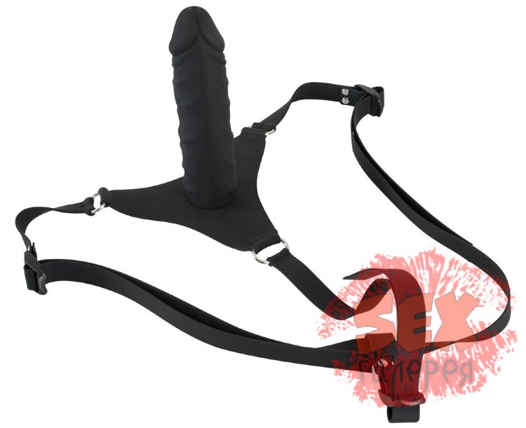 Силиконовый страпон на регулируемых ремешках Silicone Strap-On - 17 см.
