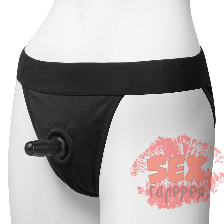 Трусики с плугом Vac-U-Lock Panty Harness with Plug Full Back - S/M