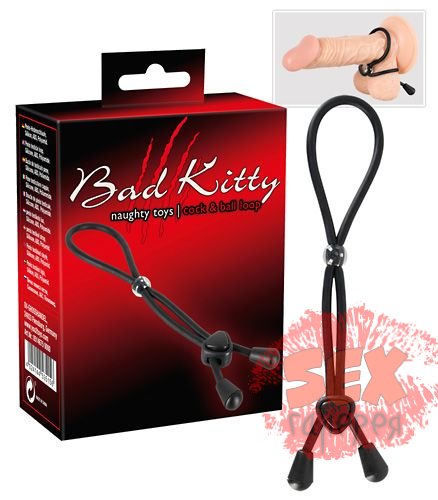 Кольцо для пениса в виде двойной петли Bad Kitty