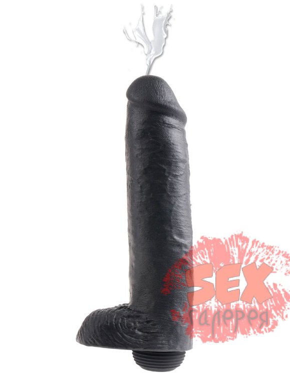 Фаллоимитатор-реалистик с имитацией семяизвержения 11  Squirting Cock with Balls - 27,9 см.
