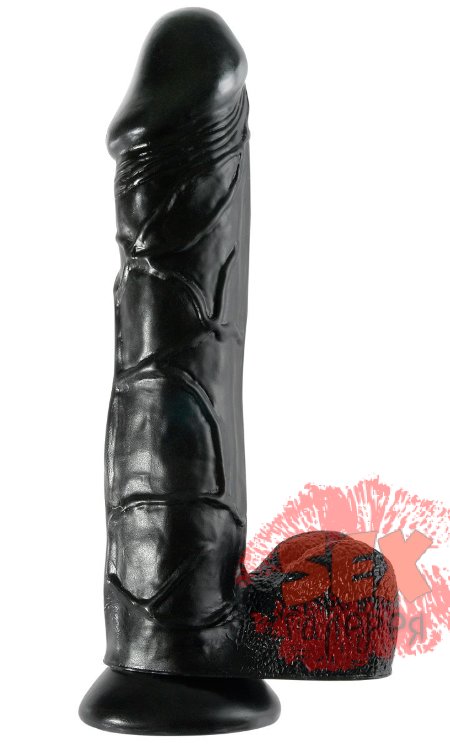 Чёрный фаллоимитатор-гигант 12  Mega Dildo -32,4 см.