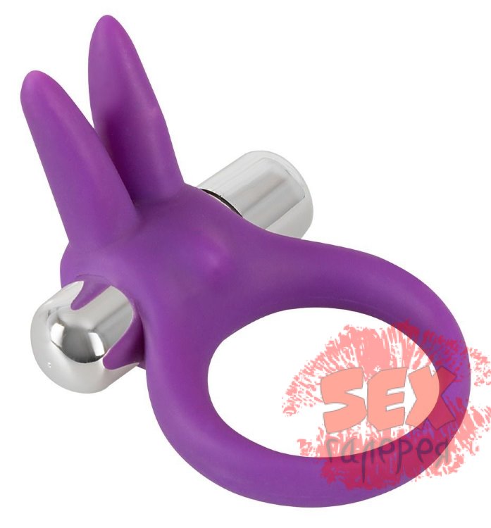 Фиолетовое эрекционное кольцо с вибрацией Smile Rabbit