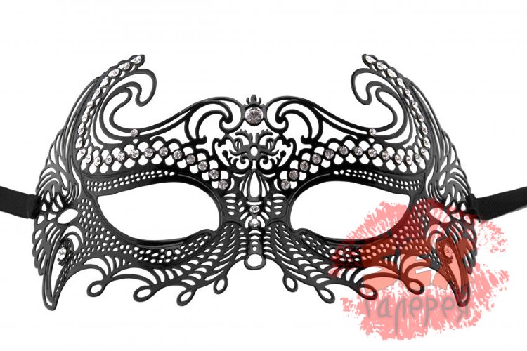 Чёрная металлическая маска Sea Goddes Masquerade Mask