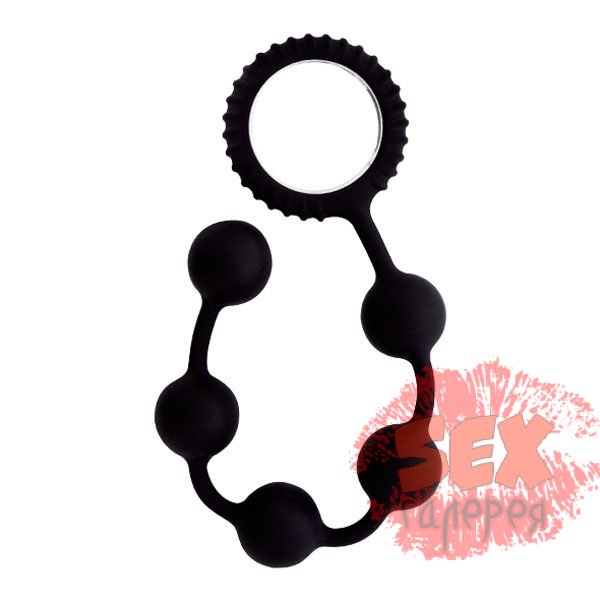 Чёрный анальные шарики MENZSTUFF BUTT BEADS - 23 см.