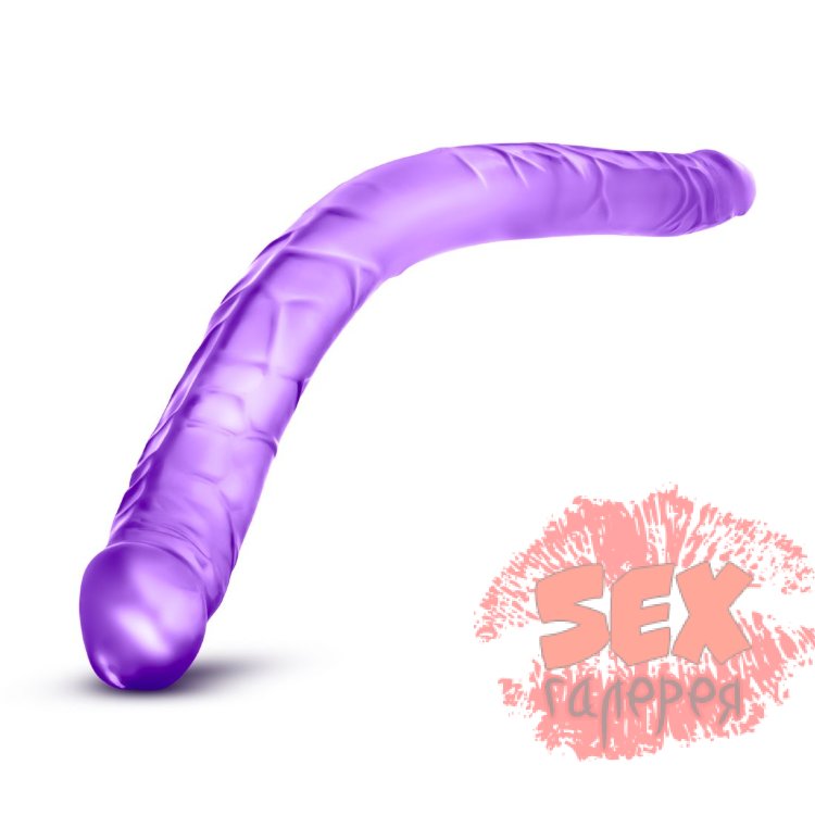 Фиолетовый двусторонний фаллоимитатор B Yours 16  Double Dildo - 40,6 см.