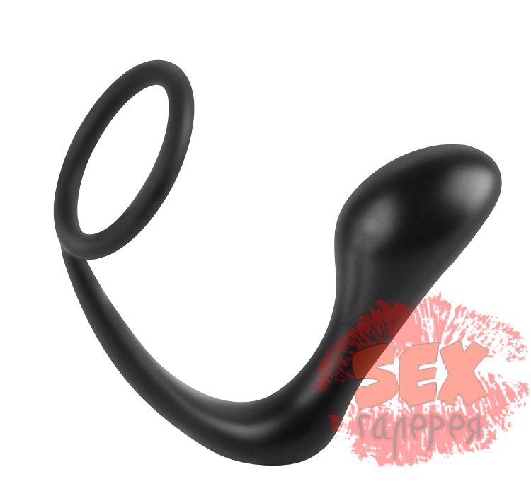 Эрекционное кольцо с анальной пробкой Ass-Gasm Cockring Plug