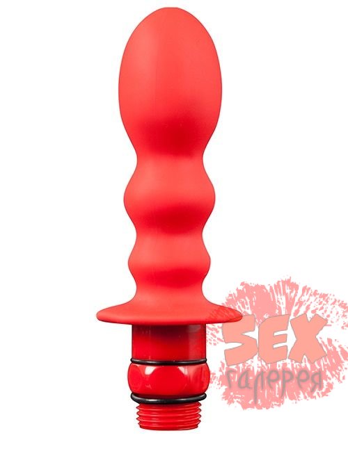 Красная фигурная насадка для душа HYDROBLAST 4INCH BUTTPLUG SHAPE DOUCHE