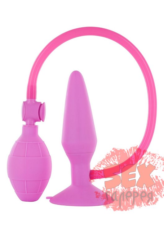 Розовый анальный расширитель LARGE INFLATABLE PLUG - 15 см.
