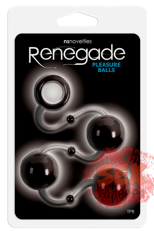 Чёрные анальные шарики Renegade Pleasure Balls