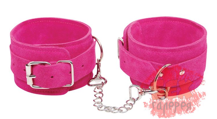 Розовые замшевые наручники Pink Wrist Cuffs