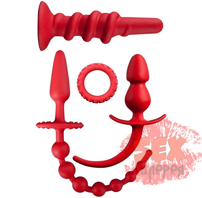 Набор для анальной стимуляции MENZSTUFF PLEASURE SET RED