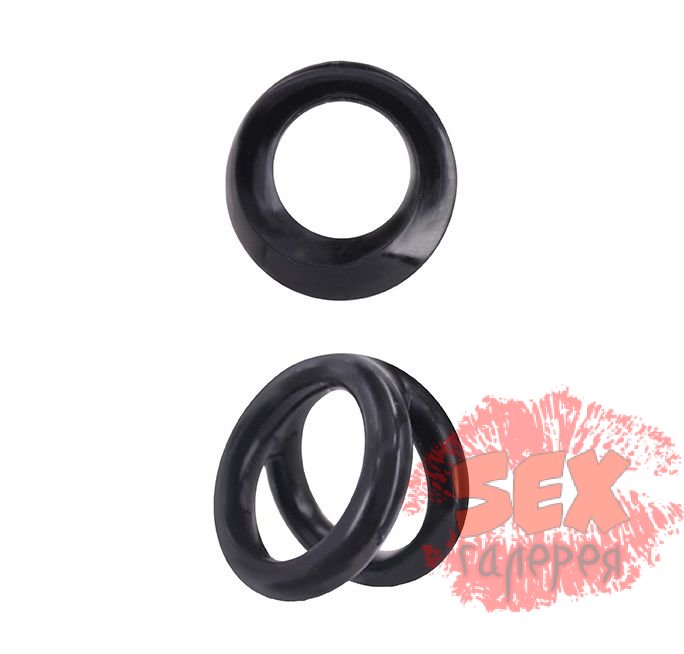 Набор из 2 эрекционных колец MENZSTUFF DOUBLE LOOPS 2 SILICONE RING: одинарного и двойного