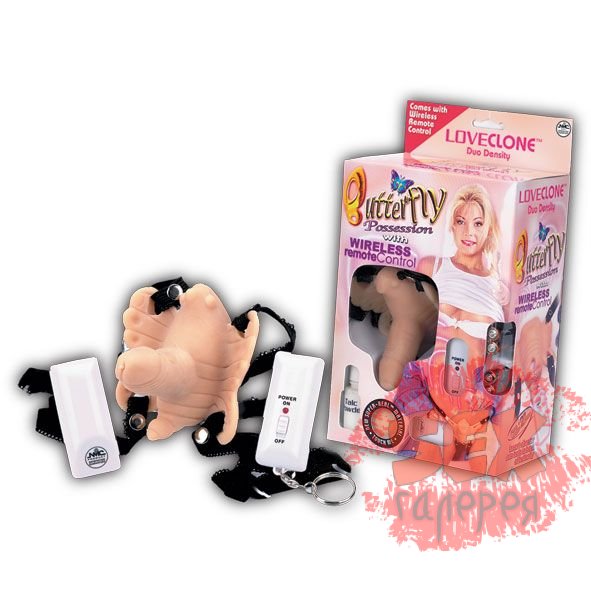 Телесная вибробабочка с фаллосом BUTTERFLY POSSESSION WITH WIRELESS REMOTE CONTROL
