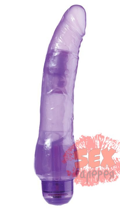 Фиолетовый вибратор-реалистик JELLY JOY 9INCH 10 RHYTHMS PURPLE - 23 см.