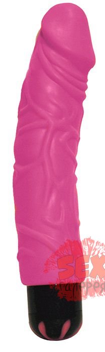 Многоскоростной розовый вибратор-реалистик PURE STUD PINK - 20,3 см.