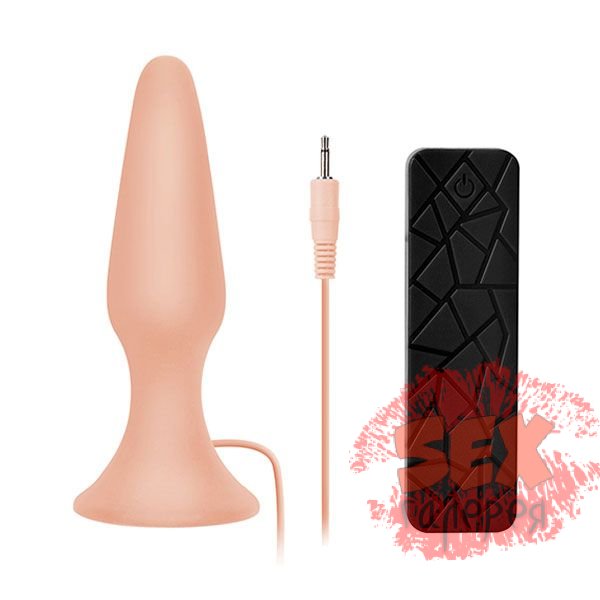 Телесная анальная пробка с вибрацией BOOTYFUL 6INCH SLIM INTRUDER - 15 см.