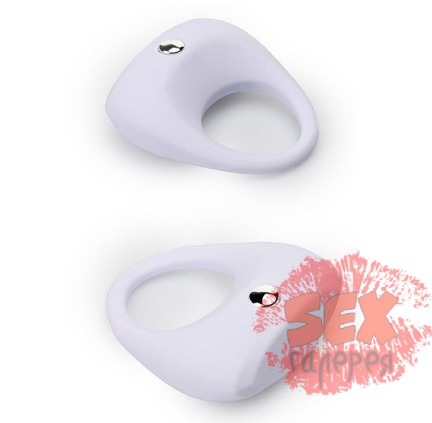 Белое эрекционное кольцо LIT-UP SILICONE STIMU RING 7