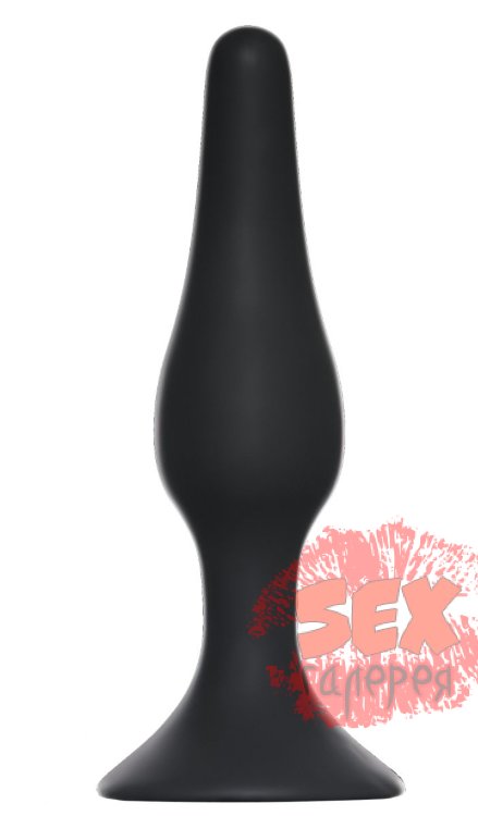 Чёрная анальная пробка Slim Anal Plug Large - 12,5 см.