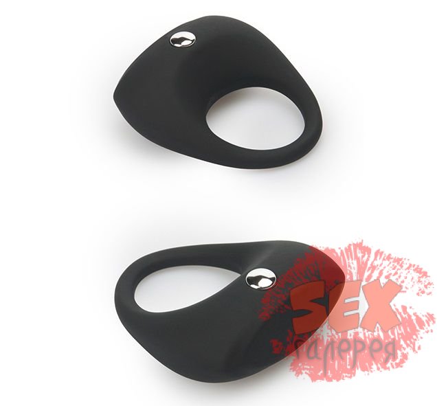 Чёрное эрекционное кольцо LIT-UP SILICONE STIMU RING 7