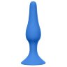Синяя анальная пробка Slim Anal Plug Large - 12,5 см.