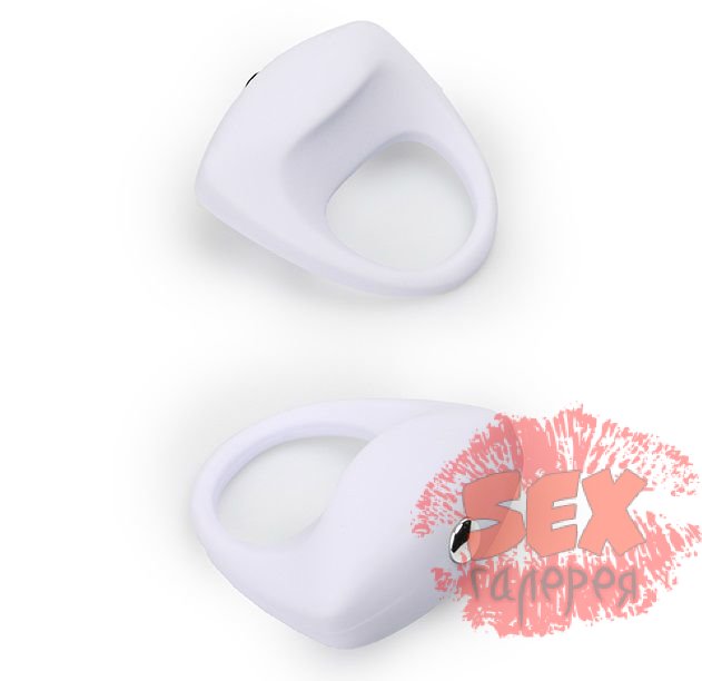 Белое эрекционное кольцо LIT-UP SILICONE STIMU RING 8