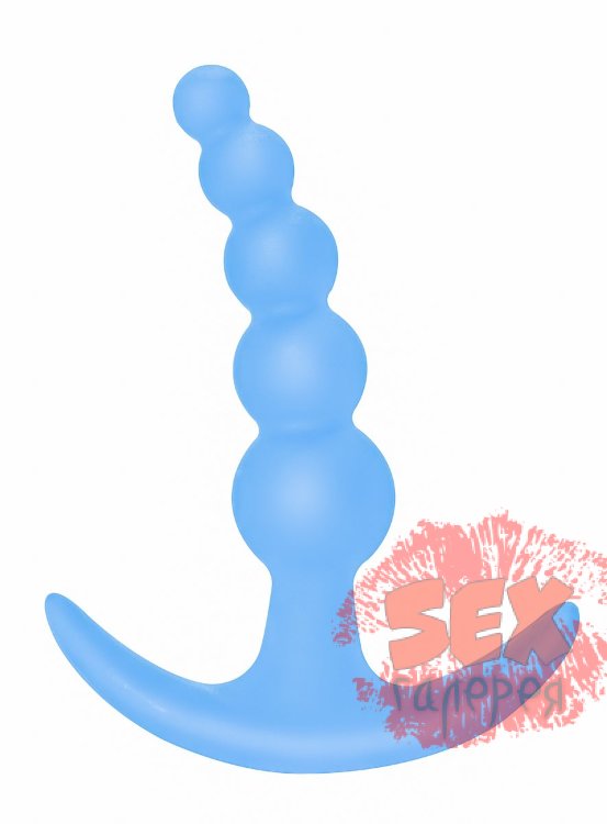 Голубая анальная пробка Bubbles Anal Plug - 11,5 см.