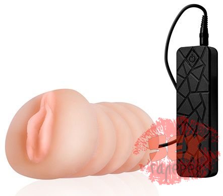 Мастурбатор-вагина REALSTUFF VIBRATING MASTURBATOR PUSSY с 10 режимами вибрации и проводным пультом