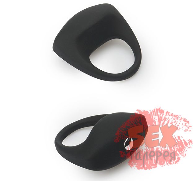 Чёрное эрекционное кольцо LIT-UP SILICONE STIMU RING 8